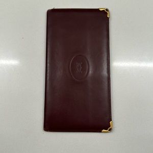 CARTIER "Must de": Burgundy, Double C Wallet (pn)